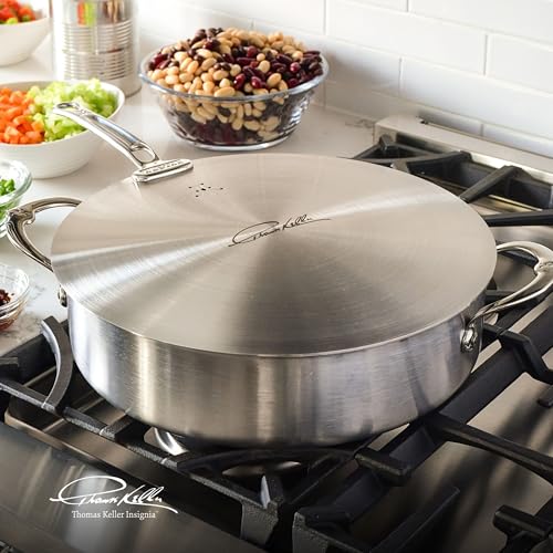 Universal Stainless Steel Lid for Pans - 12.5 Inch Cookware Cover