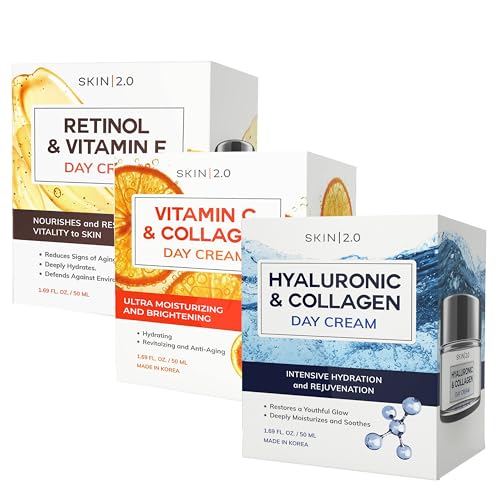 Skin 2.0 Korean 3 Day Cream Set for Women - Hydrating, Brightening & Smoothing