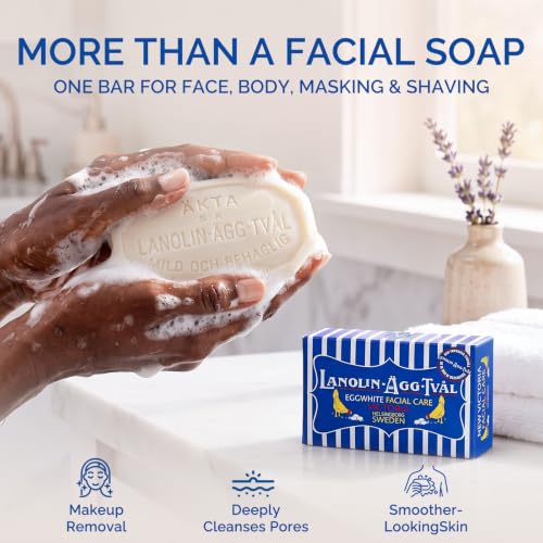 Victoria Egg White Face & Body Soap Set - 6 Bars, 1.76 oz Each, Deep Cleansing & Exfoliating, Travel Gift Pack