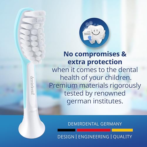 demirdental 8-Pack Kids Toothbrush Heads for Philips Sonicare Ages 7+ Turquoise