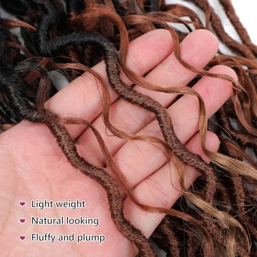 Peliri 24 Inch Goddess Locs Crochet Hair 8 Packs Faux Locs for Black Women, Pre-Looped River Locs with Curly Ends