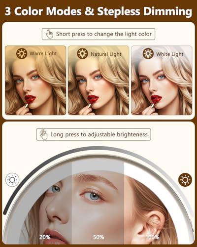 DECLUTTR 9-Inch Lighted Makeup Mirror with 1X/20X Magnification & Nickel LED Variation