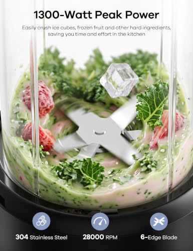 Ganiza 1300W Personal Smoothie Blender & Grinder - Black