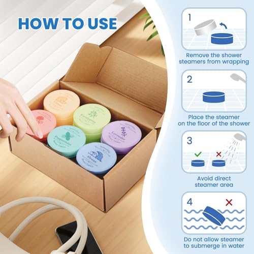 SeasonBliss Shower Steamers Set 30 PCS with 6 Scents - Shower Bombs for Women, Variations Included