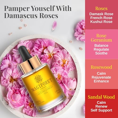 Face Oil with Rose & Natural Oils - Rejuvenating Facial Elixir 30ml