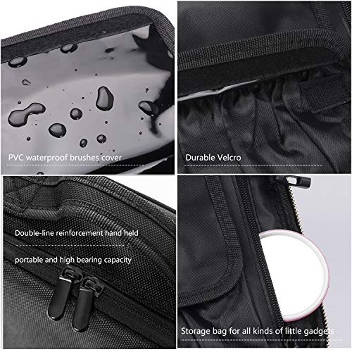 Travel Makeup Case, Cosmetic Train Case Organizer Portable Artist Storage Makeup Bag with Adjustable Dividers for Cosmetics Makeup Brushes Toiletry Jewelry Digital Accessories - Black
