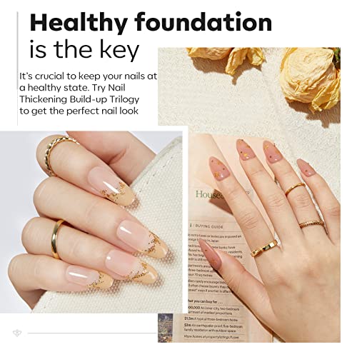modelones Builder Nail Gel with Gel Top Coat, 3Pcs Clear Builder Nail Kit for Thickening Apex Building Extension Rhinestone Gel Tips Glue, U/V LED Lamp Cured for Home DIY Salon Girls (Pack of 2)
