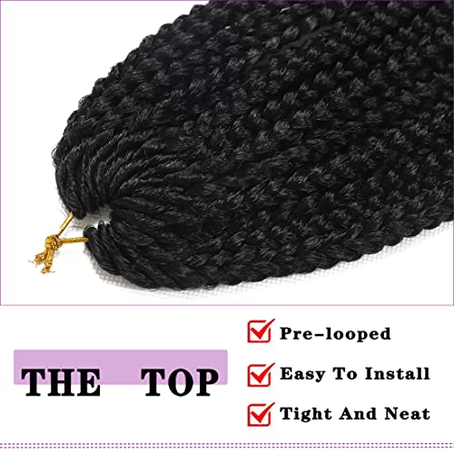 7 Packs Crochet Box Braids Hair with Curly Ends - 30 Inch, 1B, Pre-Looped Goddess Braids