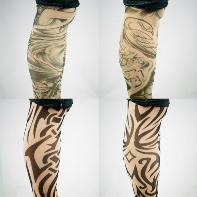 Kare & Kind 10pc Fake Temporary Tattoo Sleeves Body Art Arm Stockings Accessories - Multi Pack 3 Mixed Designs for Unisex-Adults