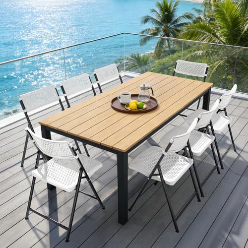 White Folding Chairs 4-Pack - Mesh Plastic & Metal Frame, Indoor Outdoor, Easy Storage