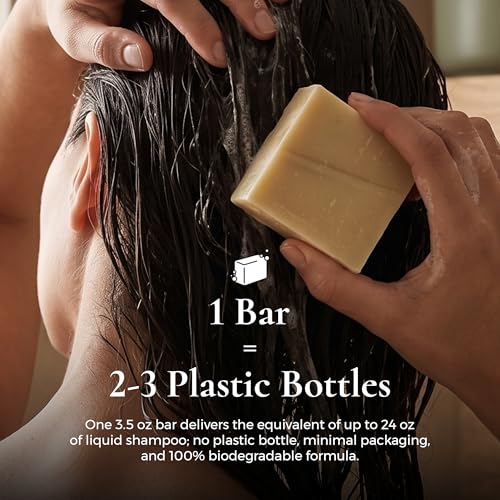 All-Natural Tea Tree Shampoo Bar 3-Pack for Healthy Hair & Scalp - Supports Strong, Nourished, and Shiny Hair