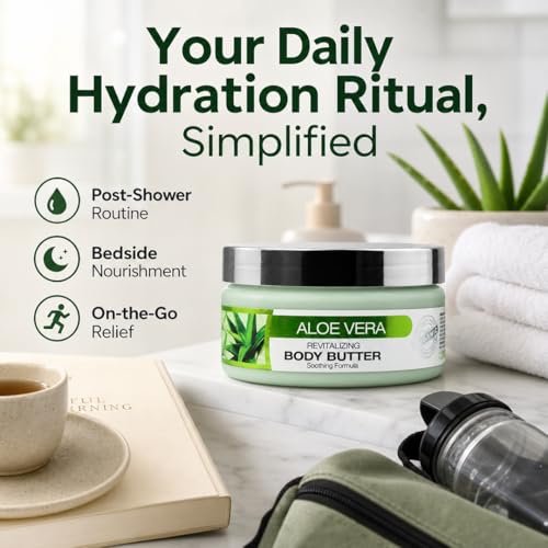 Hydrating Body Butter for Dry Skin - Mango, Shea & Argan Oil, 8 Oz