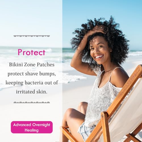 Bikini Zone Ingrown Hair Patches Day or Night Pack of 3 (20 Count Each) - 60 Patches Total