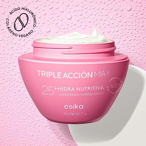 ?sika Crema facial antiarrugas Hidra Nutritiva Triple Acci?n Max 25+ a?os con ?cido hialur?nico y col?geno, 120g