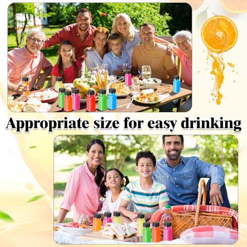 300 Pack 2oz Clear Plastic Juice Bottles with Lids - Reusable & Leakproof