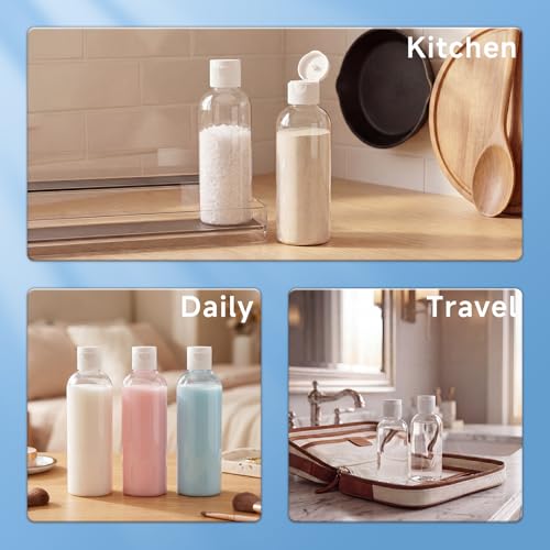 24 Pack 120ml Clear Plastic Travel Bottles with Flip Cap - BPA-Free, Refillable Shampoo, Lotion & Body Soap Containers