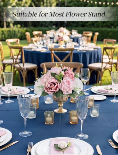 Dusty Pink Faux Flower Centerpieces Set of 10 for Wedding & Events - BLOSMON Variation of Dusty Rose-3 Colors / 10