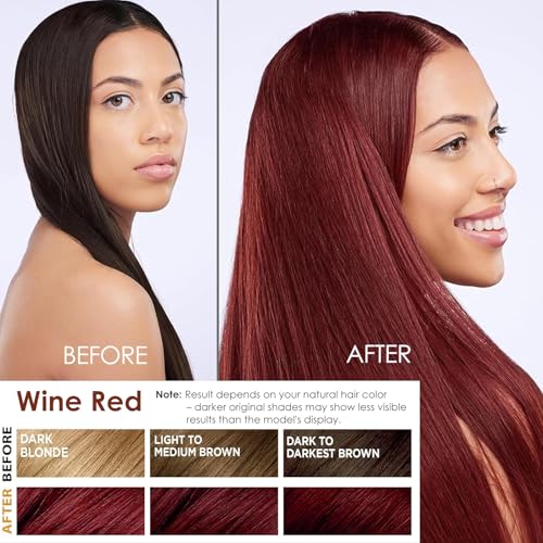 Sklight Burgundy Hair Dye Shampoo for Men & Women - Herbal Color Boost, 500ml