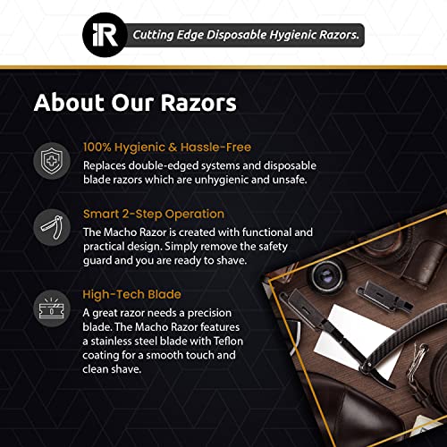 Disposable Stainless Steel Straight Edge Razors for Men - 100 Pack
