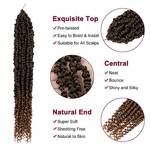 Passion Twist Hair - 8 Packs 20 Inch Crochet Braiding Extensions - T30 Variation