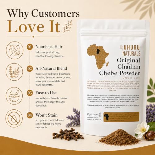 Earthy Botanical Chadian Chebe Hair Powder - Nourishing Natural Hair Growth - 3.53 oz