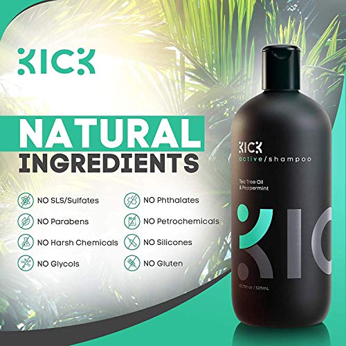 Men's Tea Tree & Peppermint Shampoo & Conditioner Bundle for Dandruff & Hair Loss