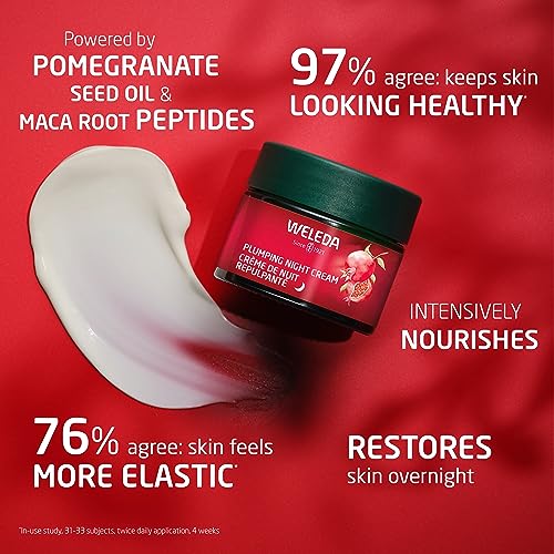 Weleda Plumping Night Cream with Pomegranate & Maca Root Peptides – Plant-Rich Moisturizer