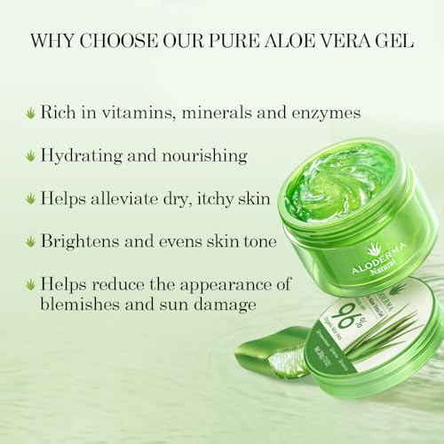 Hydrating Aloe Vera Gel Set - 2 Pieces, 200g & 114g Natural Moisturizer