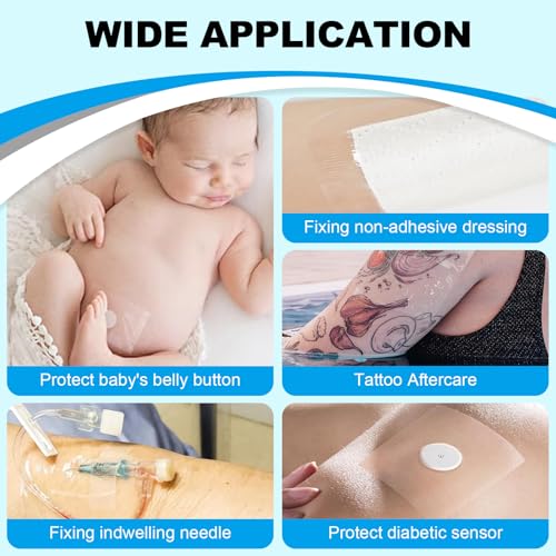 Autdor 10 Rolls Tattoo Aftercare Bandages - Waterproof Transparent Film Wraps, 2/4/6/8/10 Inch x 2.2 Yard - Mix 10pcs