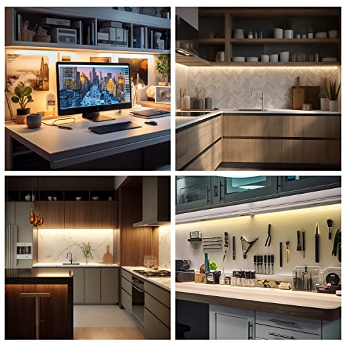 Under Cabinet LED Lighting Kit 3-Pack Dimmable Touchless Control Warm White 12in