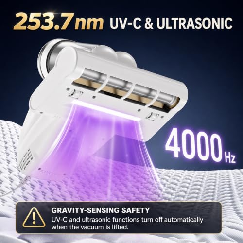 Powerful Handheld Mattress Vacuum Cleaner with UV-C Light & HEPA Filter