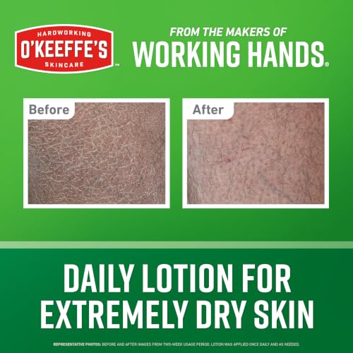 O'Keeffe's Hardworking Body Lotion 12 oz Pump - 2 Pack, Fragrance-Free, Hydrating for Dry Skin
