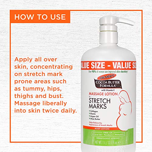 Pregnancy Stretch Mark Lotion with Cocoa Butter & Oils - 33.8 oz & 8.5 oz Travel Size
