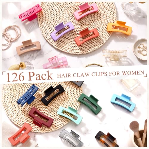 36 Pack Large Rectangular Hair Claw Clips - 18 Colors, 4.1 Inch