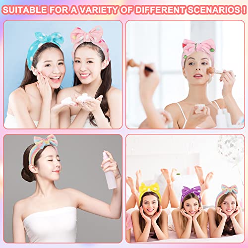 36-Pack Soft Plush Face & Hair Headbands with Bow Design for Makeup & Spa
