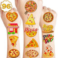 102 PCS Pizza Temporary Tattoos Themed Birthday Party Decorations Favors Supplies D?cor Cute Pie Slice Fast Food Tattoo Stickers Gifts For Boys Girls Class Prizes Rewards Cartoon Carnival