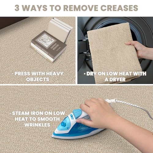 Washable Runner Rug 3x8 Ft Non Slip Foyer Rug Sand Beige - Earthall
