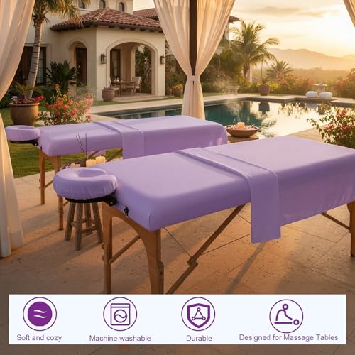 Oudain 2-Piece Microfiber Massage Table Sheets Set - Purple