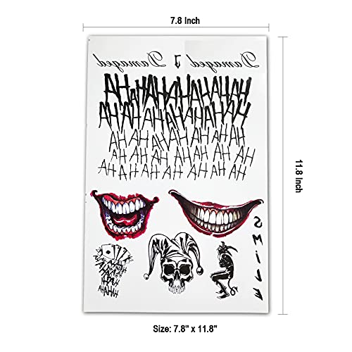 Fake Tattoo Stickers, 3-Sheet Women Temporary Tattoos and 3-Sheet Men Tattoos for Halloween Costume Cosplay Parties Accessories