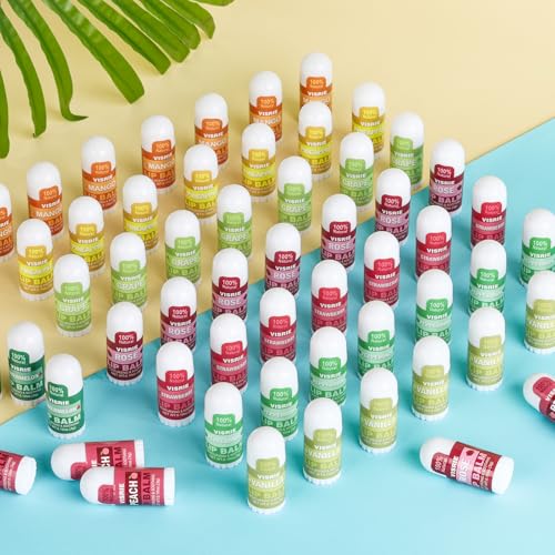 Mini Lip Balm 180 Pack, Lip Balm Bulk with Vitamin E & Coconut Oil, Moisturizing Lip Balms for Dry Cracked lips-10 Flavors