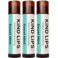 Kind Lips Organic Sweet Mint Lip Balm 3-Pack ? Cooling, Refreshing Lip Care for Dry, Chapped Lips ? 100% Natural, Clean, Gluten-Free, Grain-Free ? Made in USA ? Everyday Value chapstick Set