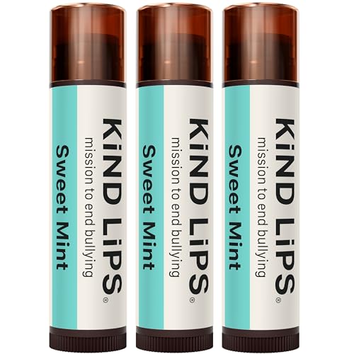 Kind Lips Organic Sweet Mint Lip Balm 3-Pack ? Cooling, Refreshing Lip Care for Dry, Chapped Lips ? 100% Natural, Clean, Gluten-Free, Grain-Free ? Made in USA ? Everyday Value chapstick Set