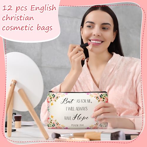 HUFAND 24Pcs Christian Gifts for Women Makeup Bags & Butterfly Keychains Set - Inspirational Religious Gift Set