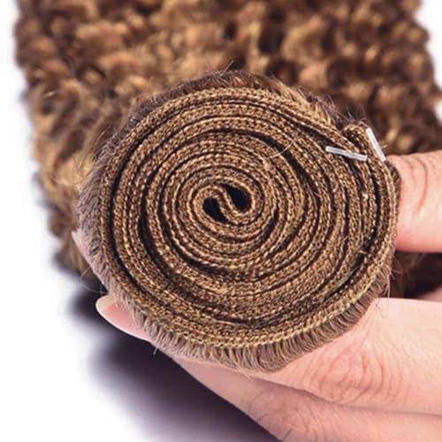 #30 Light Brown Water Wave Human Hair Bundles - 12, 14, 16 Inch, Unprocessed Virgin Brazilian Hair