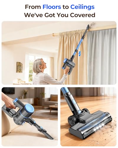 UML0 N8 Cerulean Cordless Stick Vacuum Cleaner, Lightweight with Powerful Suction