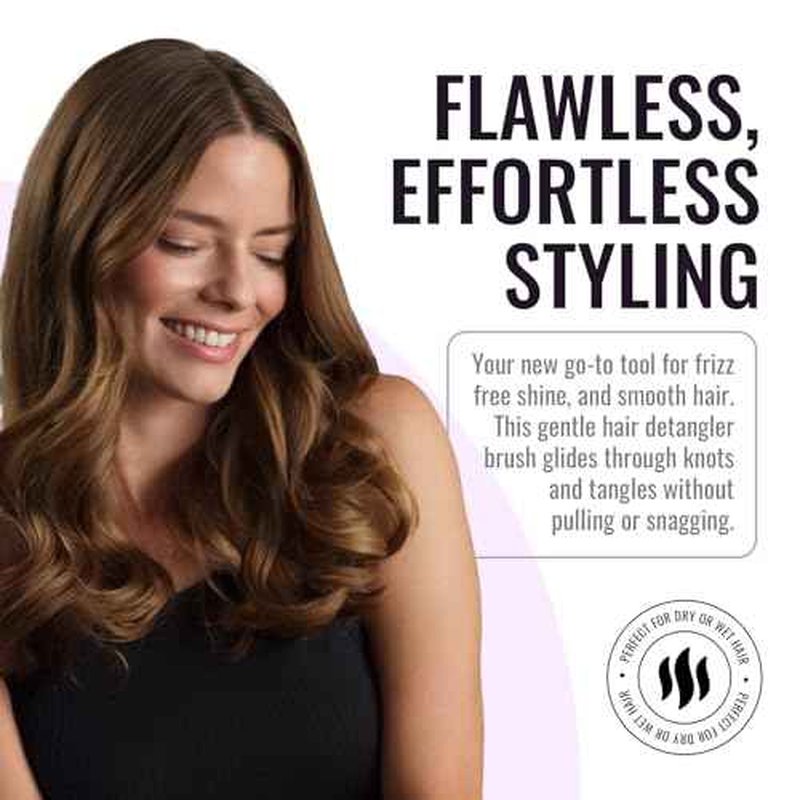ERGO Ionic Paddle Hair Brush ? Large Polishing Brush for Long-Lasting Shine, Detangling Brush for Wet & Dry Hair Care, Hair Styling Tool for Blow Drying (ER1000)