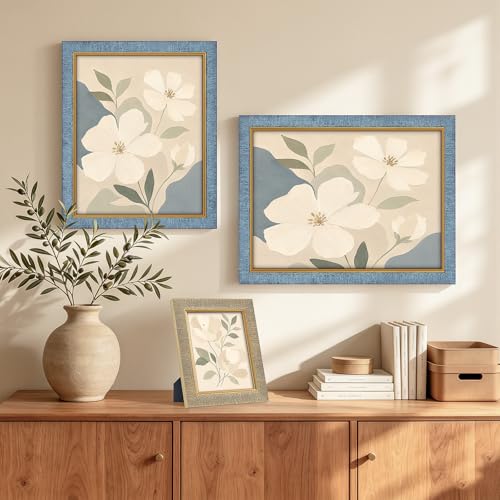 Euwazram Gold 30x30 Textured Antique Picture Frame with Inner Trim - Vintage Style