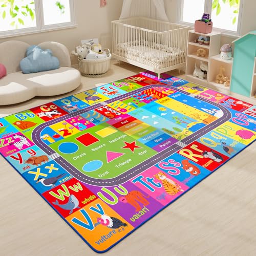 HOMORE Kids Educational Area Rug 5x7 Multi Color Classroom Play Mat