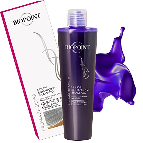Purple Shampoo for Blonde Hair - Reviving Silver & Grey Hair - Shampoo - Biopoint Cromatix Reviving Silver Shampoo