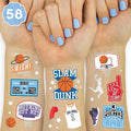 xo, Fetti Basketball Temporary Tattoo - 58 Foil Styles | Basketball Birthday Party Decorations, Party Favors, Boys + Girl Sports, Slam Dunk, Team Goodie Bag, MVP